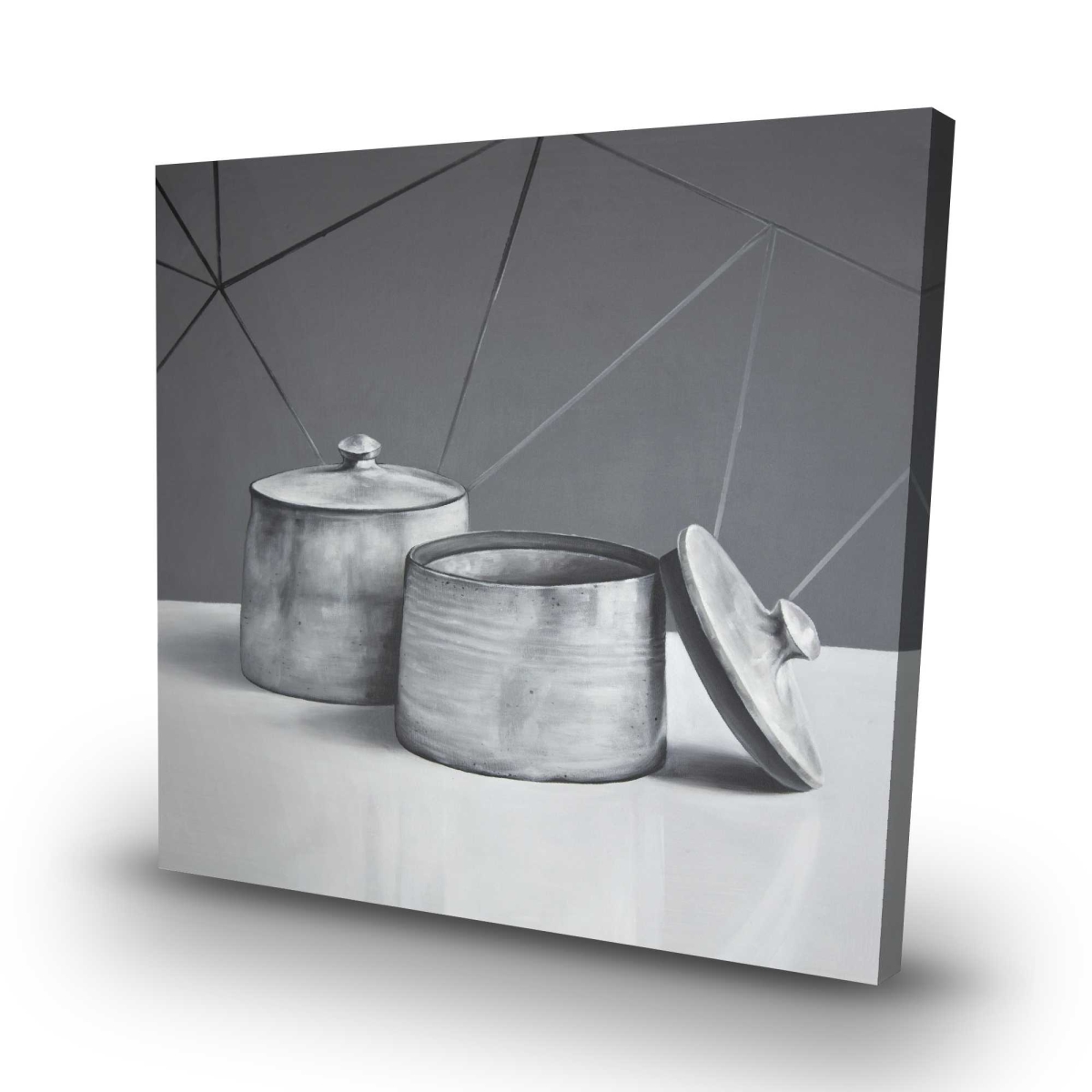 C1RC3232AX3AEZ 32 x 32 in. Old Pot with Lid - Monochrome Still Life Canvas