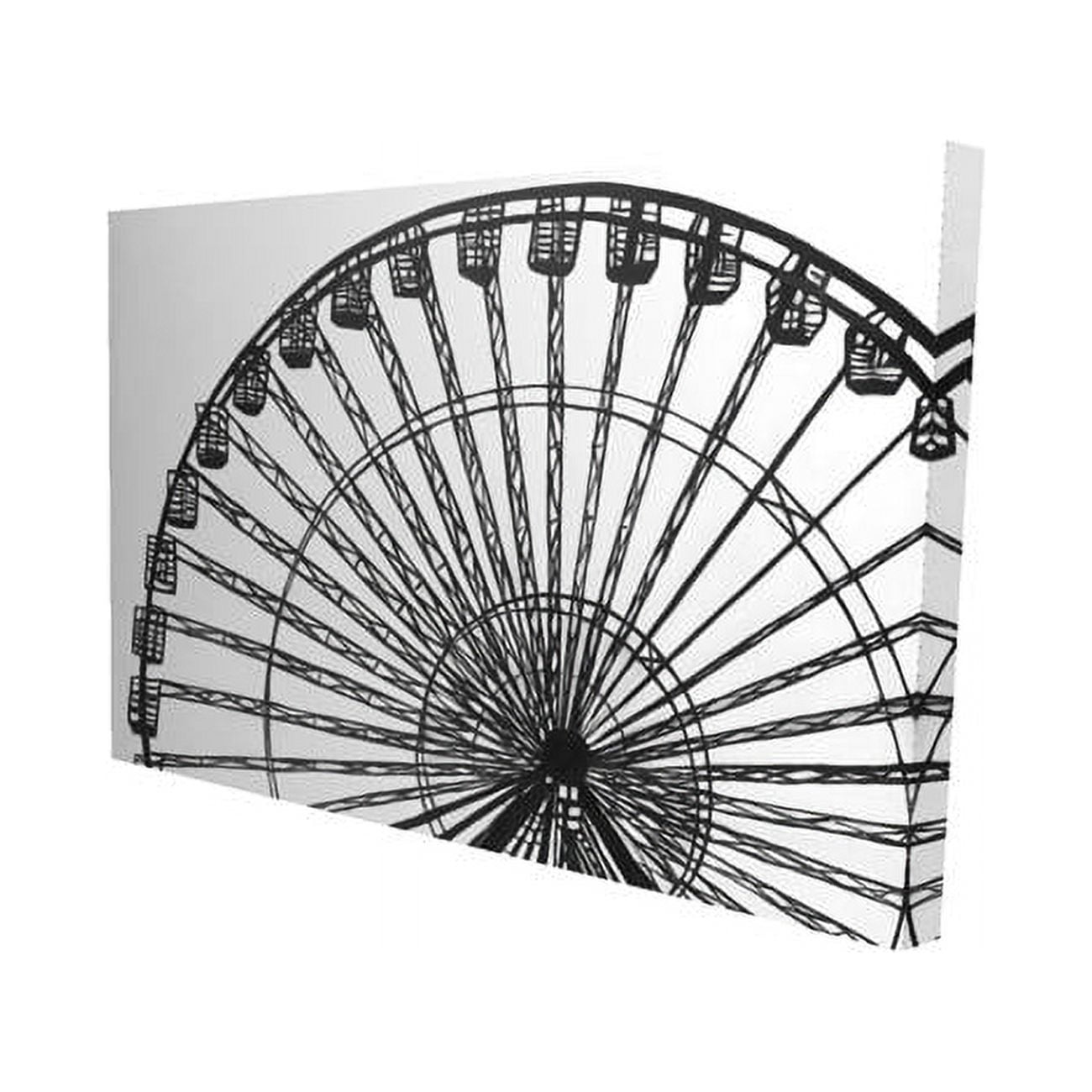 12 x 18 in. Monochrome Ferris Wheel-Print on Canvas