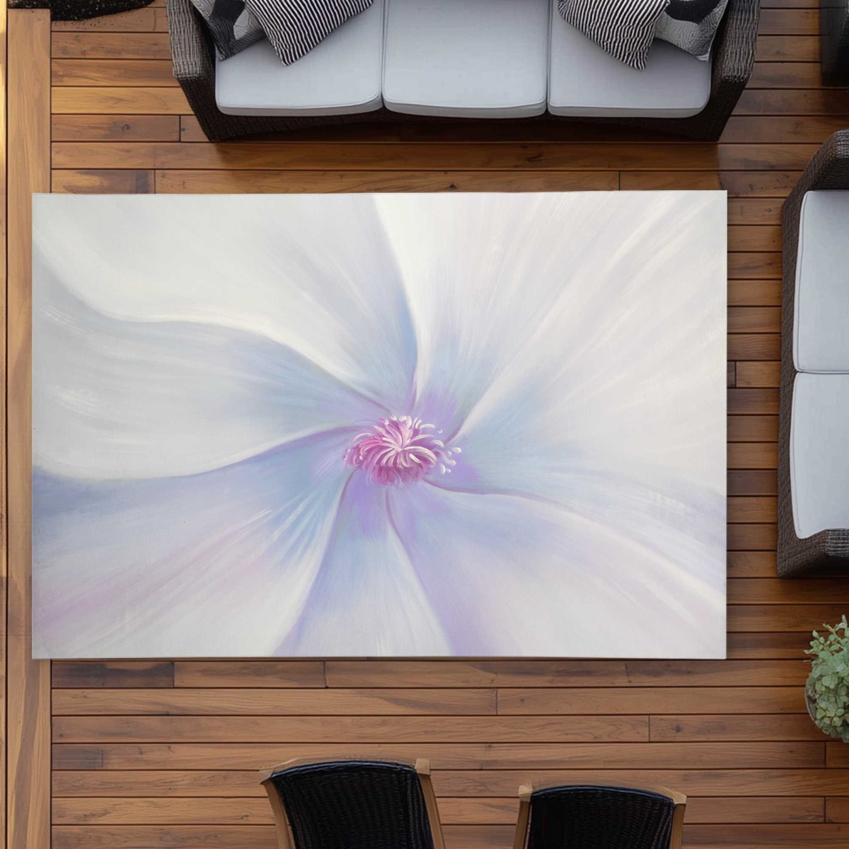 C1ROAR57937DQO 5 x 7 ft. Petals Living Room Minimalist Outdoor Rectangle Area Rug