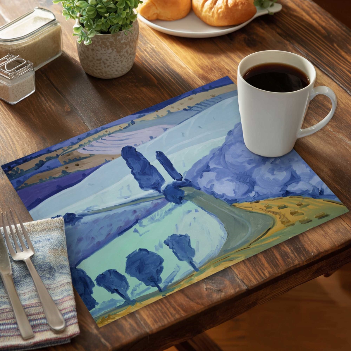 Picture of Begin Home Decor C6PP1418NH3NHC 14 x 18 in. Tuscany Field Polyester Placemat - Elegant Home Decor Accent - Set of 6