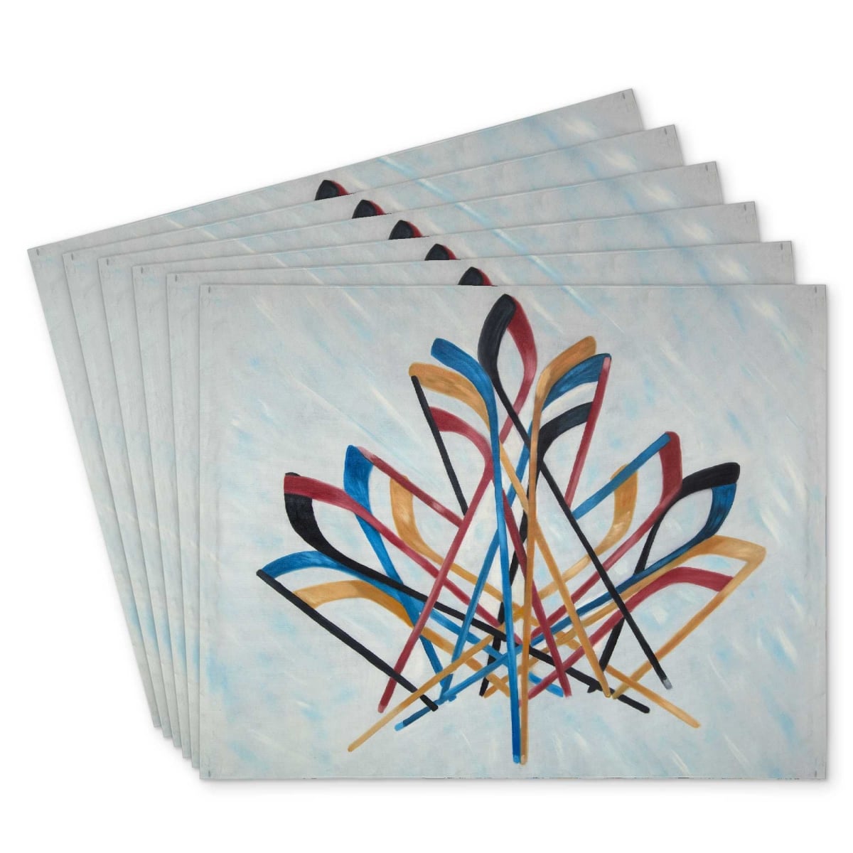 Picture of Begin Home Decor C6PP1418Q3ADAG 14 x 18 in. Canadian Hockey Polyester Placemat - Home Decor Accent - Set of 6