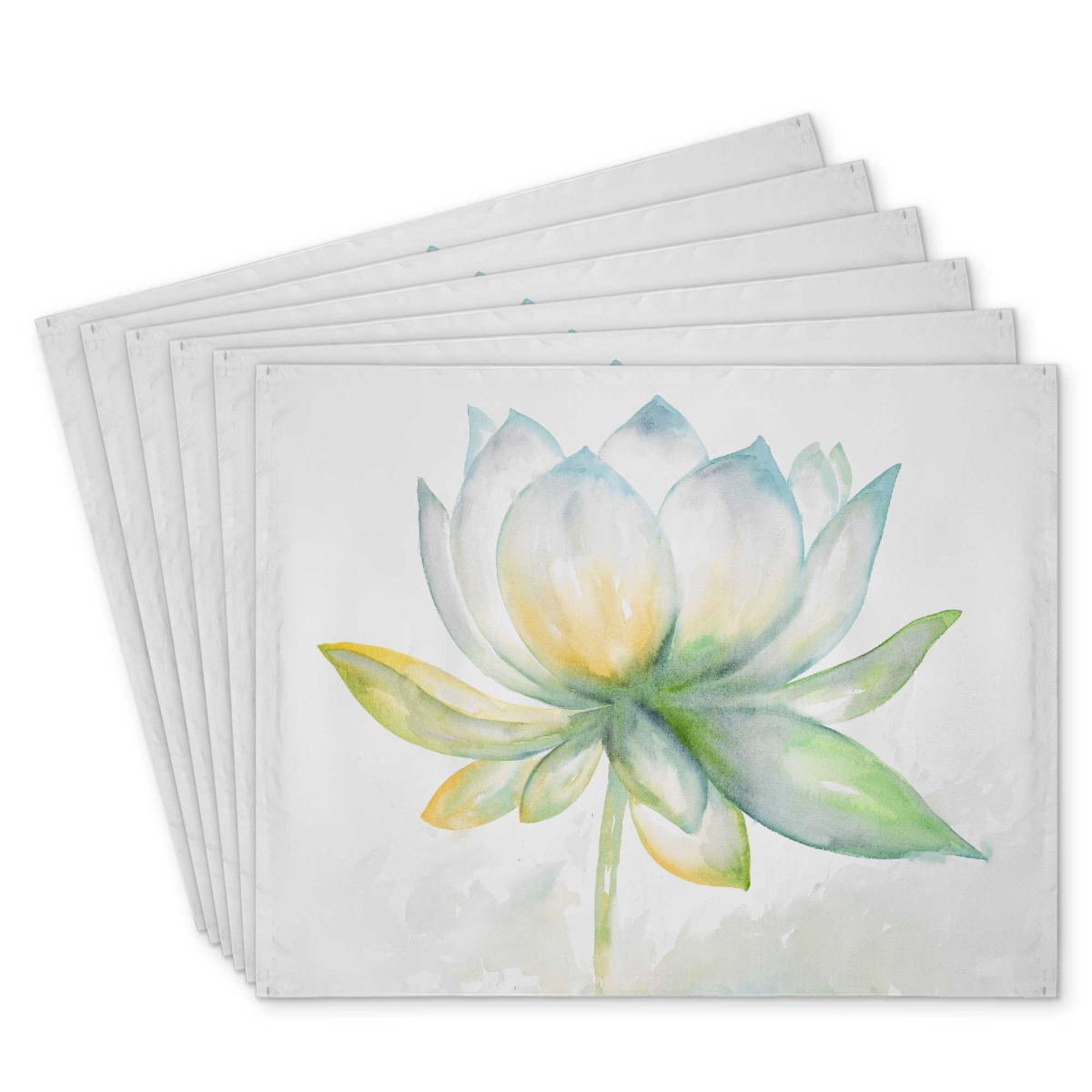 Picture of Begin Home Decor C6PP1418TYVKPC 14 x 18 in. Lotus Flower Polyester Placemat - Elegant Home Decor Accent - Set of 6