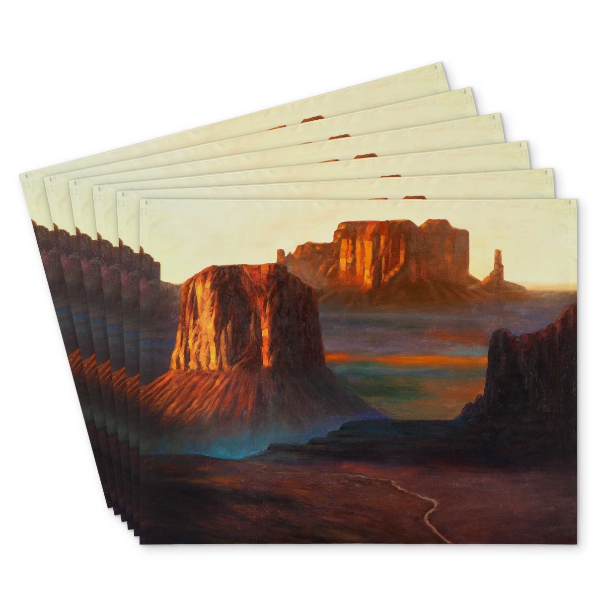 Picture of Begin Home Decor C6PP1418Y95FJ3 14 x 18 in. Monument Valley Tribal Park Polyester Placemat - Home Decor - Set of 6