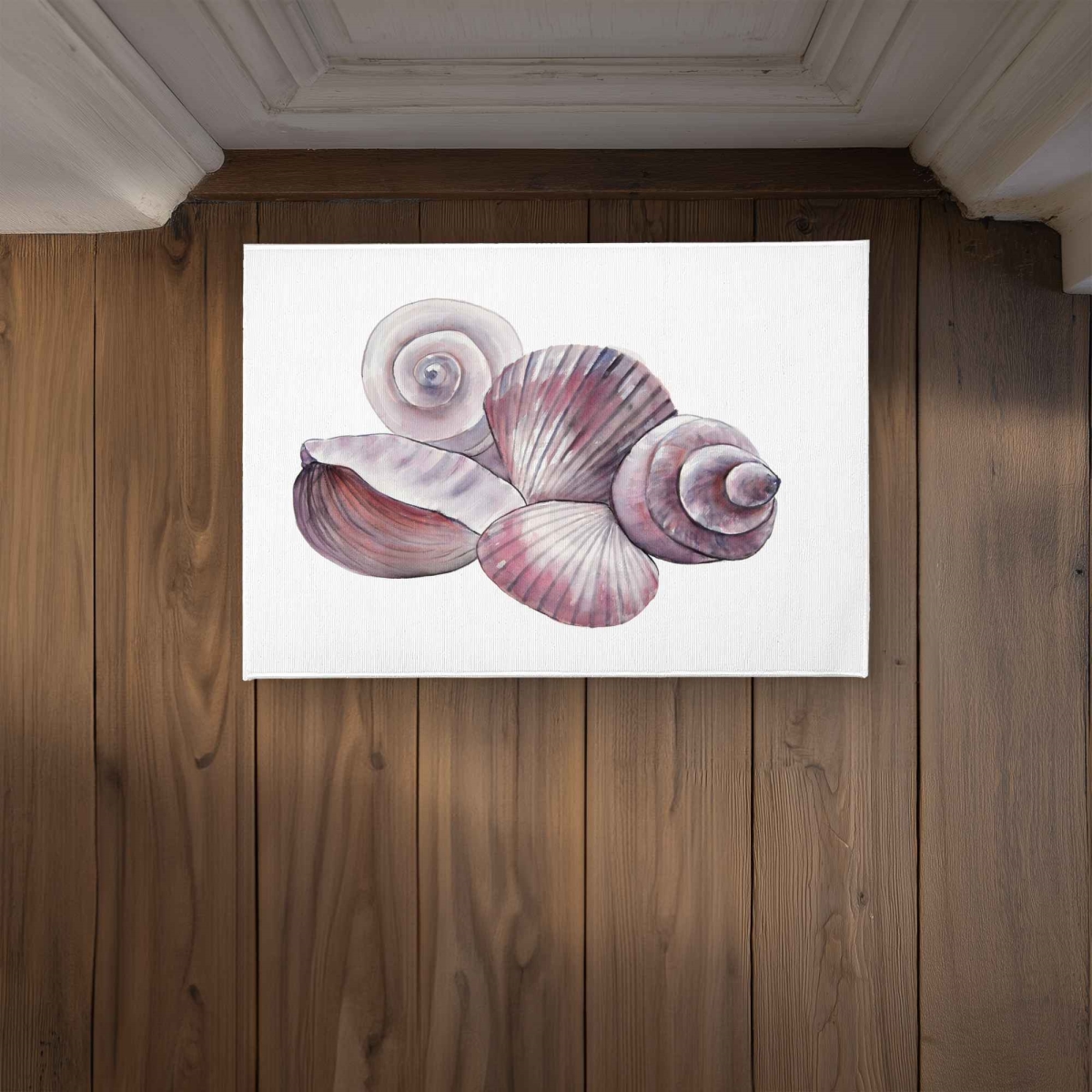 CODM1724AYQRW3 17 x 24 in. Seaside Shells Coastal Beach Door Mat - Indoor & Outdoor Decor