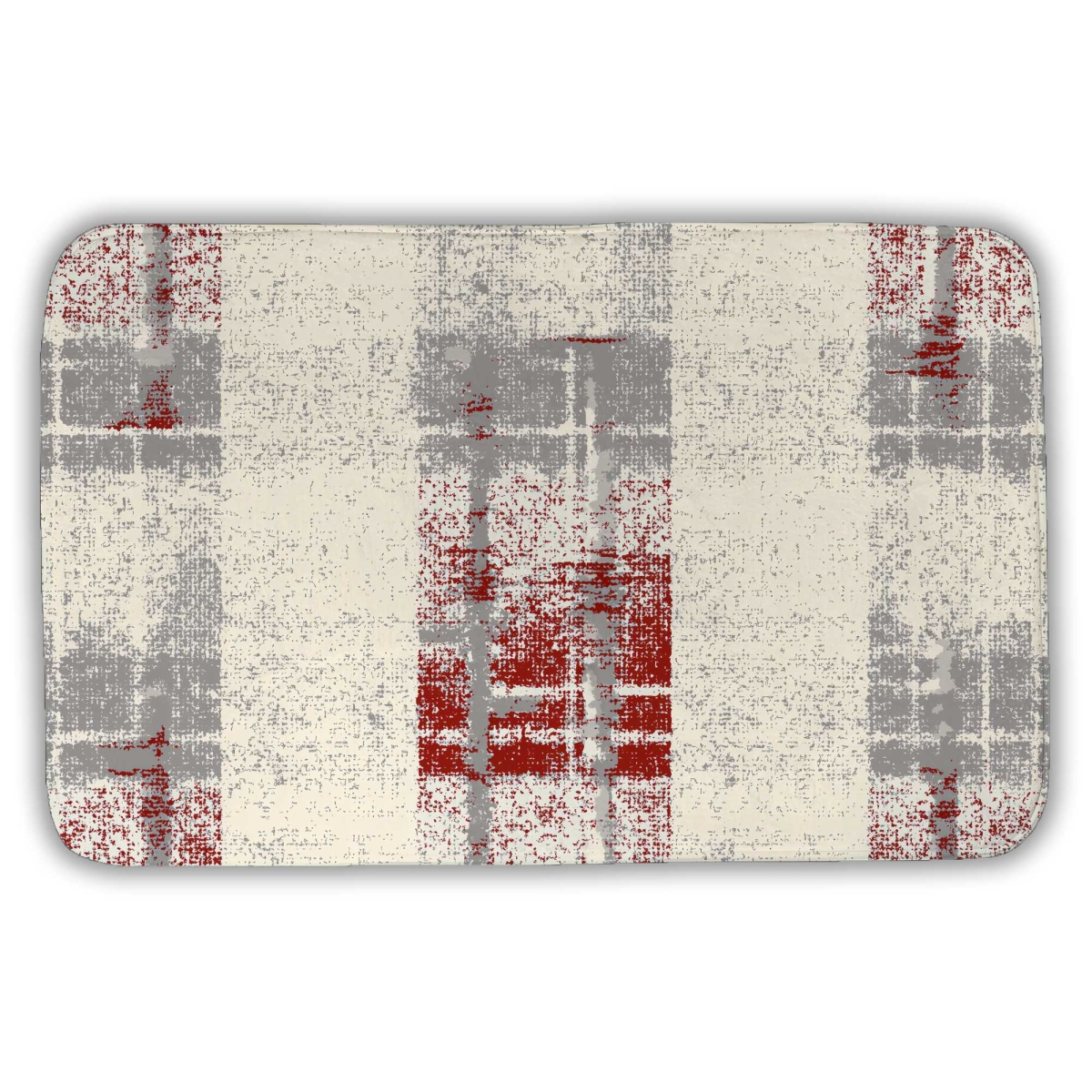 C1BM2134S7Y1VC 21 x 34 in. Grunge Red Pattern Turquoise Bath Mat for Home Decor