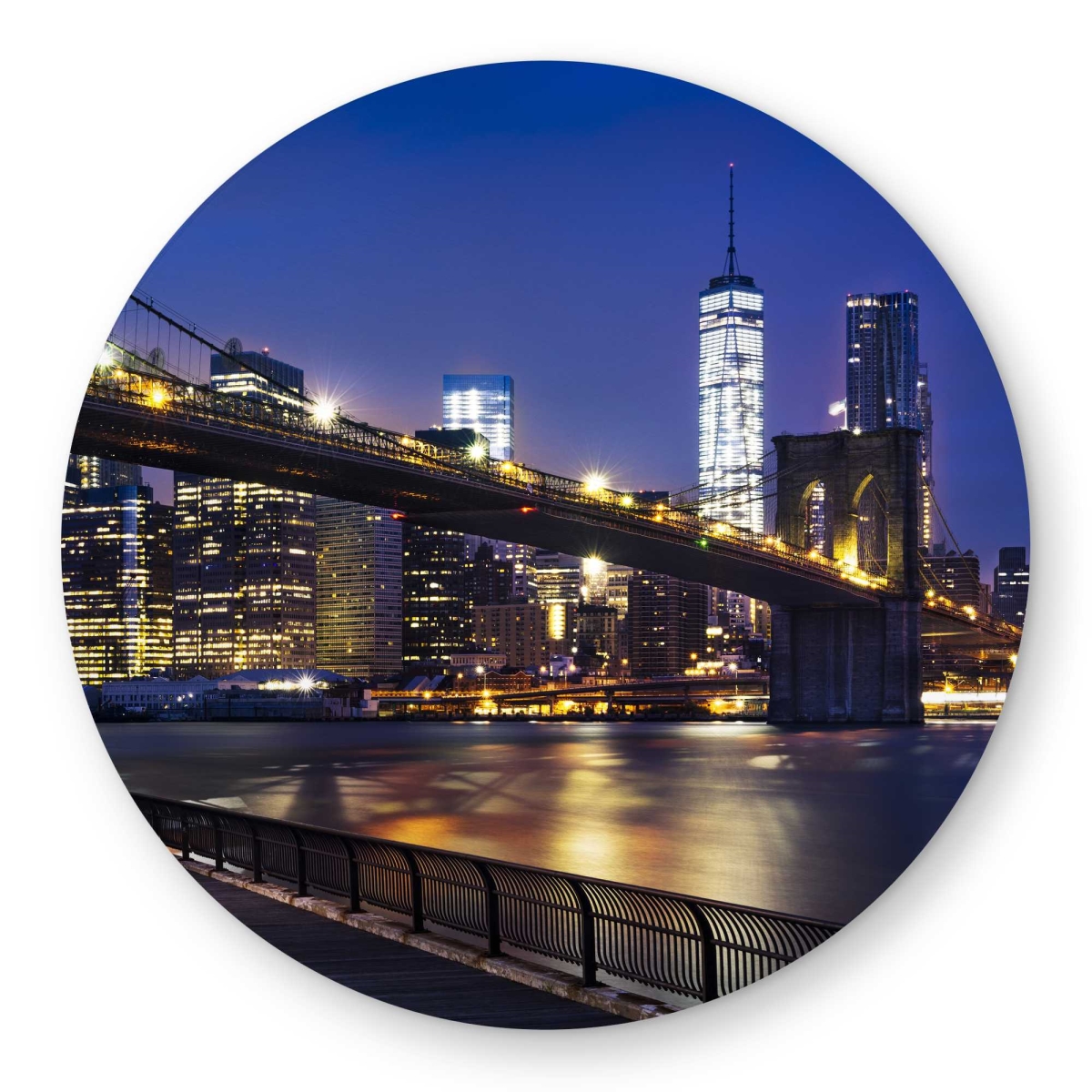 C1COAR55O7D8D2 5 x 5 ft. City At Night Round Area Rug - Industrial Outdoor Decor