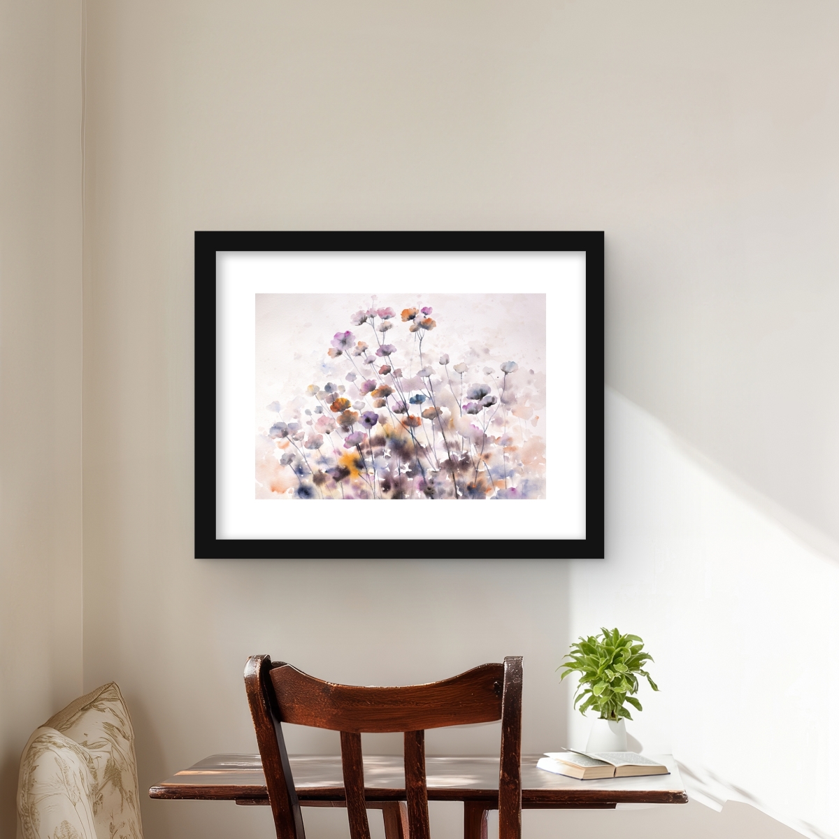 C1FM1620O5IOAS 16 x 20 in. Wildflowers - Romantic Floral Framed Print Wall Art - Home Decor Art