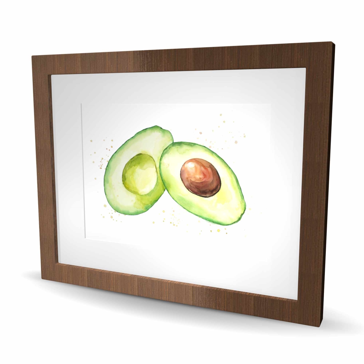 C1FM1620OS71BJ 16 x 20 in. Watercolor Open Avocado - Framed Matted Print Wall Art for Home Decor