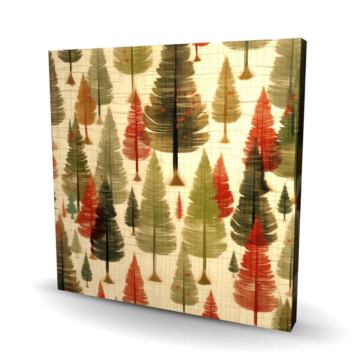 C1RC2424OC0TU2 24 x 24 in. Fir Trees Pattern - Green Canvas - Nature Design