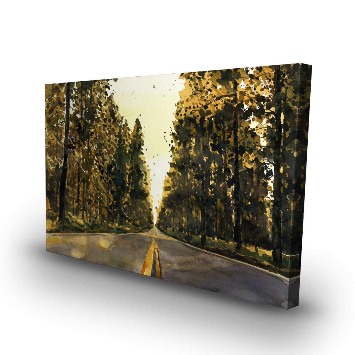 C1RC2436E2GO38 24 x 36 in. Long Road - Trees Illustrative Canvas for Home Decor