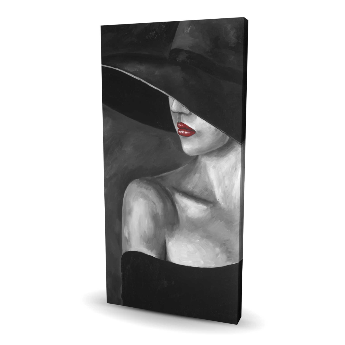 C1RC24482BZO4H 24 x 48 in. Mysterious Woman with A Hat - Livingroom Fashion Canvas Art