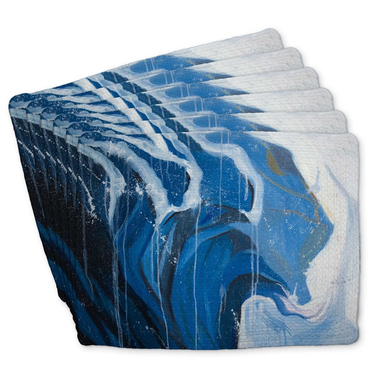 Picture of Begin Home Decor C6BP1418T5WNFS 14 x 18 in. Abstract Wave in Motion - Braided Polyester Placemat - Decor - Set of 6