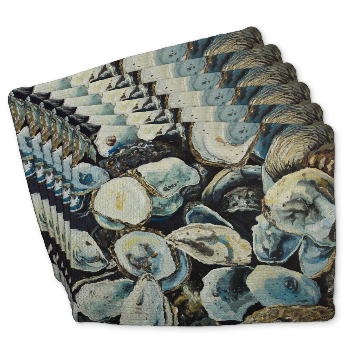 Picture of Begin Home Decor C6BP1418ZPZL96 14 x 18 in. Oyster Shells Braided Polyester Placemat for Home Decor - Set of 6