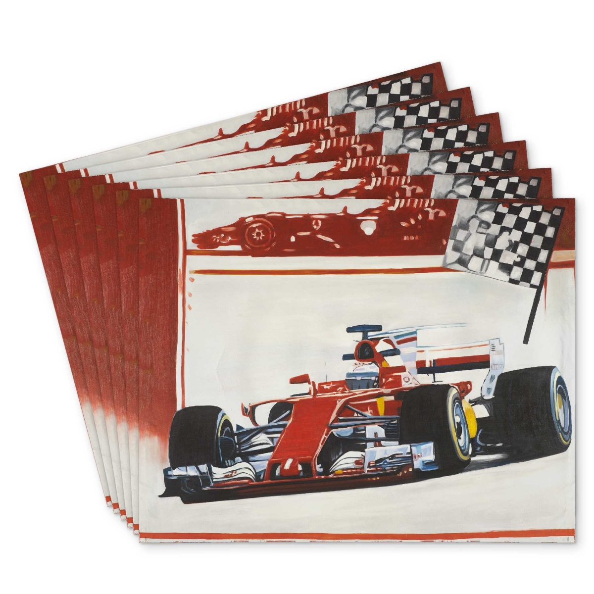 Picture of Begin Home Decor C6PP141818HHUB 14 x 18 in. Motorsport Polyester Placemat - Stylish Home Decor Accent - Set of 6