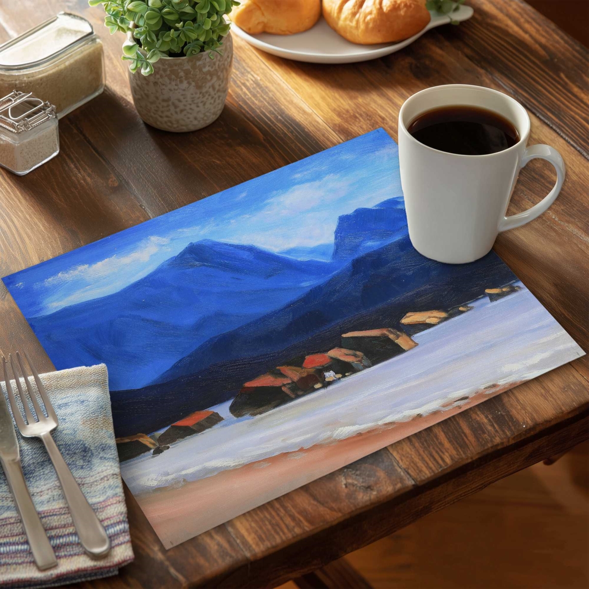 Picture of Begin Home Decor C6PP14181DVK82 14 x 18 in. Scotland Calm Eddies Polyester Placemat for Home Decor - Set of 6