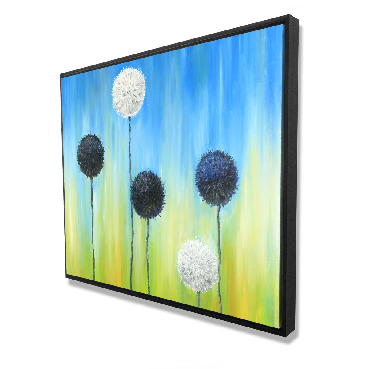 C1FC4860FC3WDR 48 x 60 in. Blue & White Allium Flowers - Romantic Floral Canvas Decor
