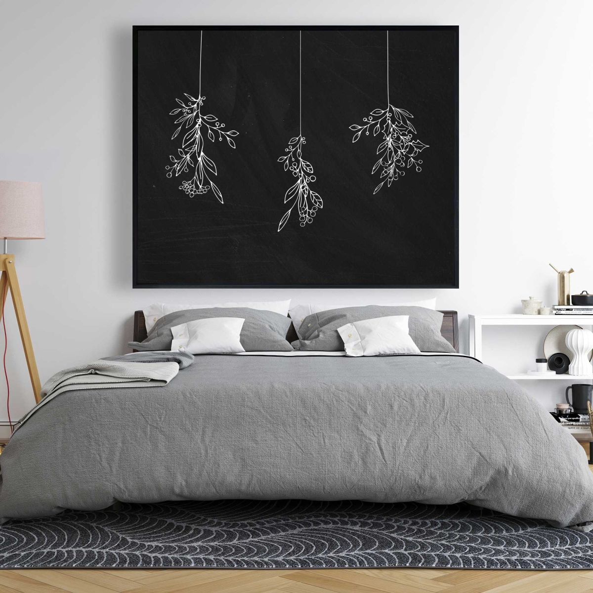 C1FC4860J34JMH 48 x 60 in. Mistletoe Botanical Illustrative Framed Canvas Home Decor