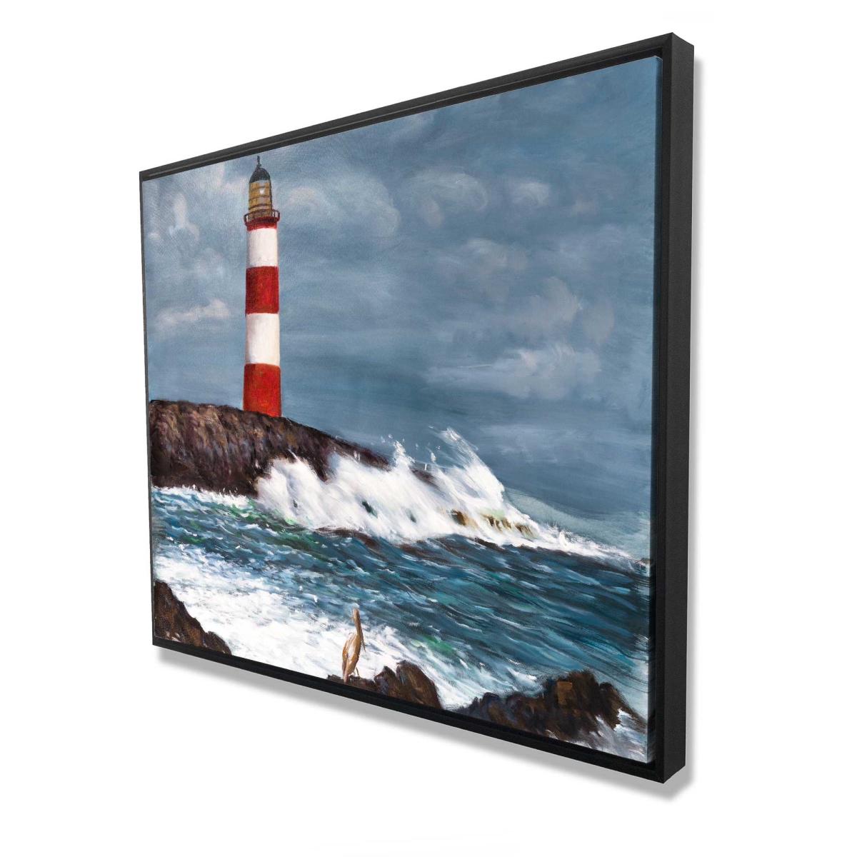C1FC4860Y9TFI7 48 x 60 in. Lighthouse at the Edge of the Sea Unleashed - Red Canvas Art