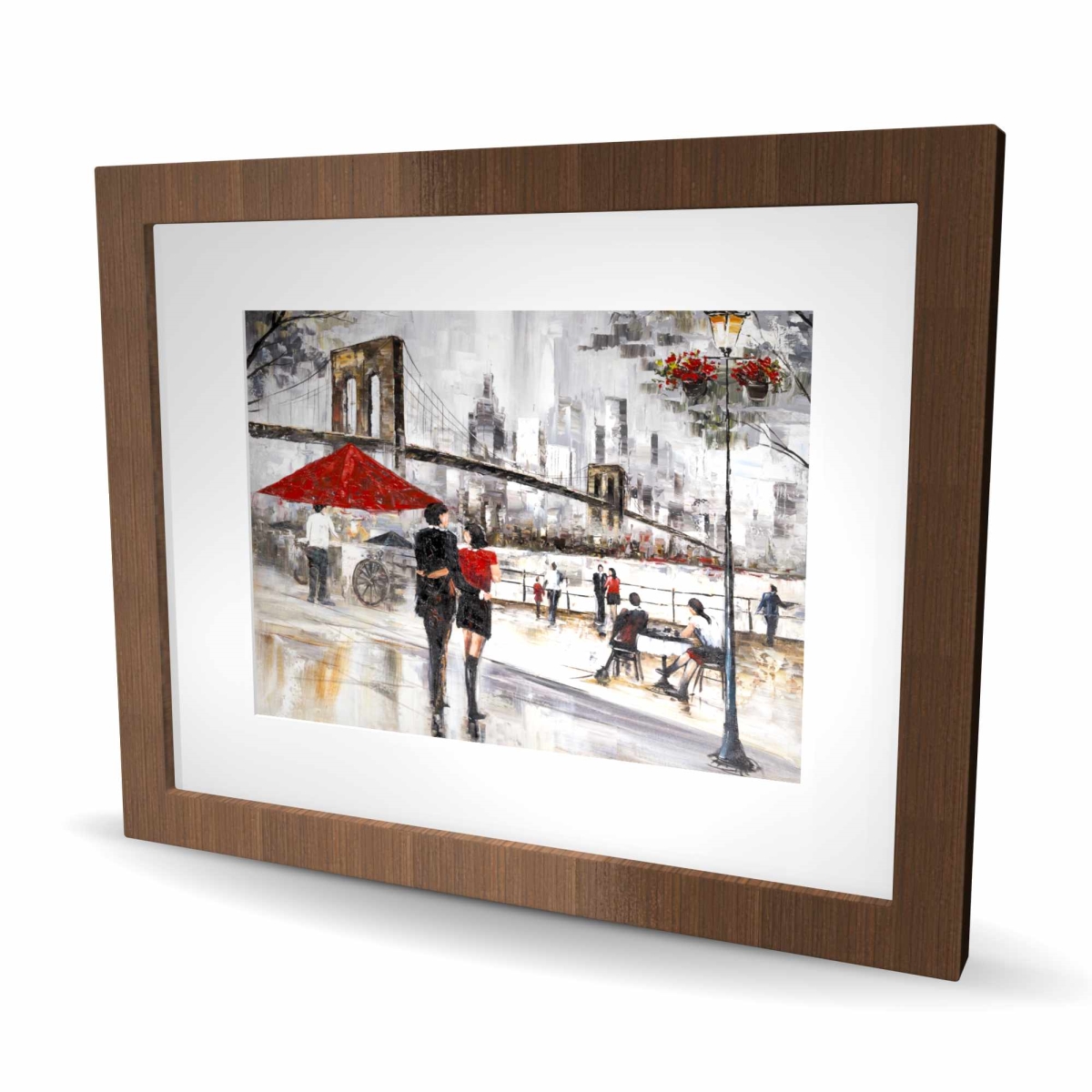 C1FM16207QM9S0 16 x 20 in. Couple In York City Wall Art - Livingroom Man Framed Print Decor