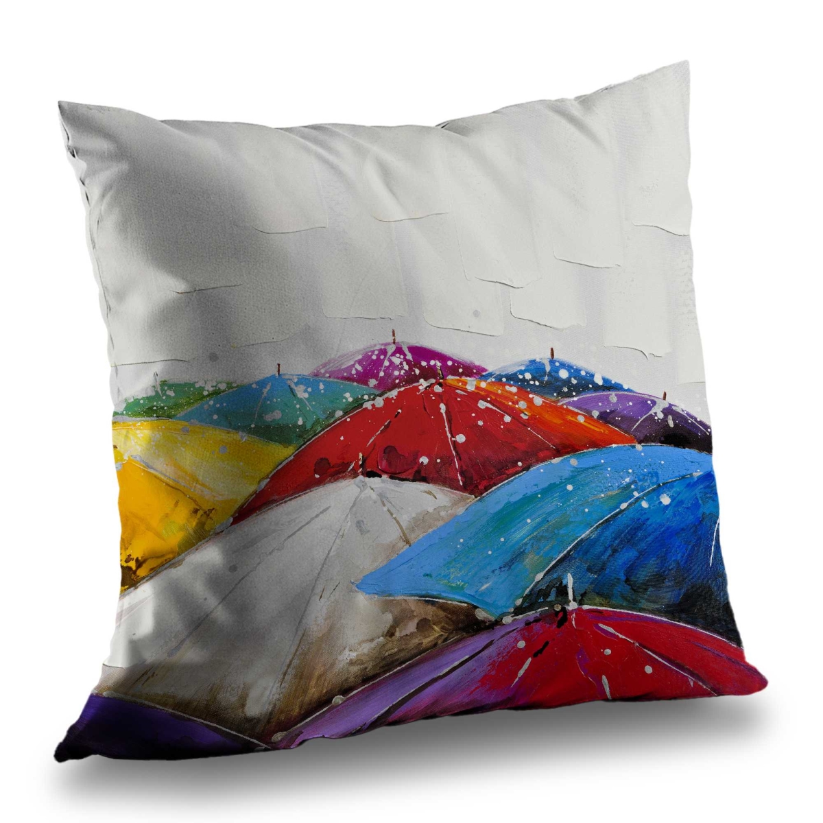 C1PC1414W2PI7D 14 x 14 in. Colorful Umbrellas - Poly Twill Throw for Home Decor