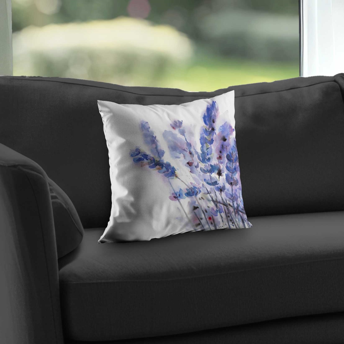 C1PC1414Z0ZDD0 14 x 14 in. Watercolor Lavender Flowers Throw - Bedroom Floral Decor