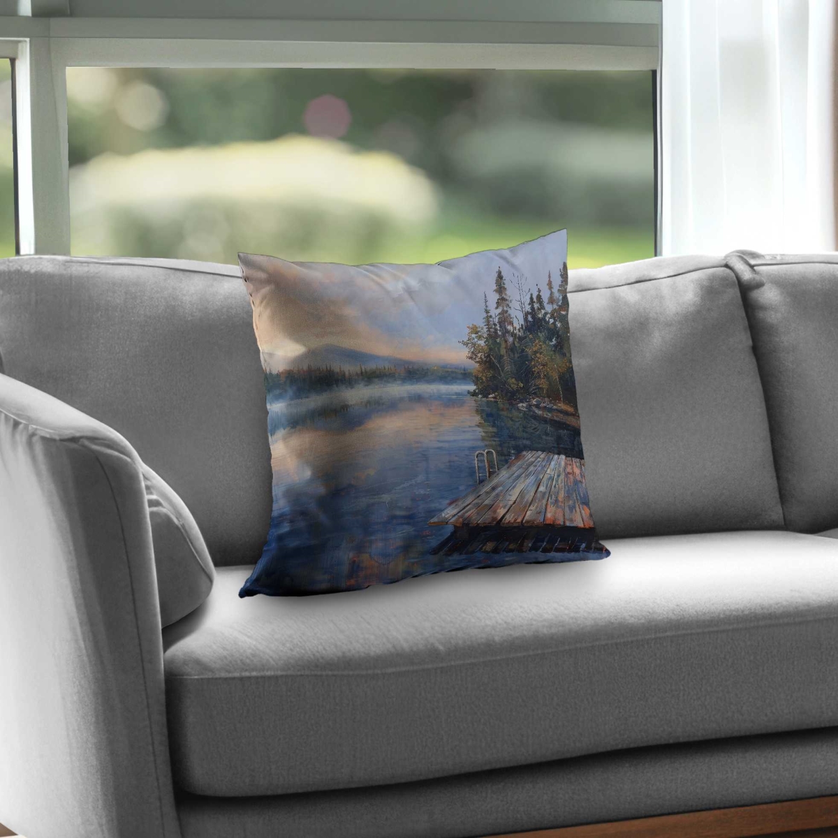 C1PC1818KEVUES 18 x 18 in. Dock Gray Poly Twill Throw - Stylish Home Decor Accent