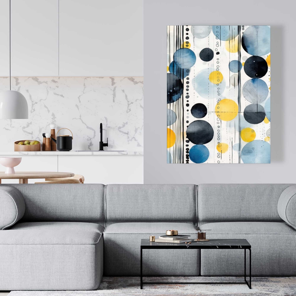 C1RC3648YYHD01 36 x 48 in. Oceanic Bubbles - American Classic Blue Canvas