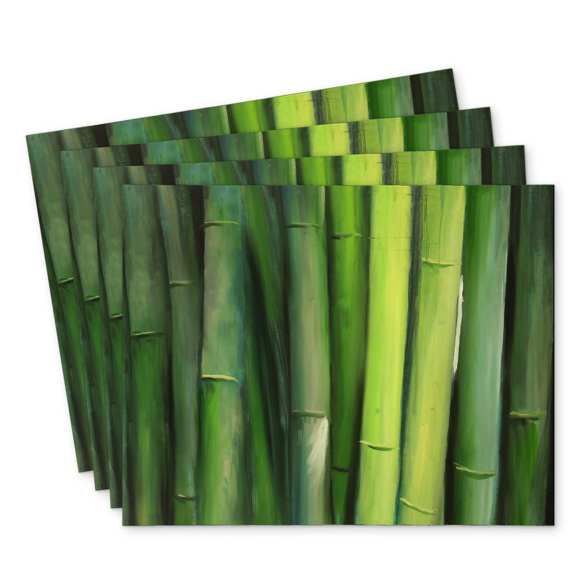 Picture of Begin Home Decor C4PP1418TO7SI1 14 x 18 in. Green Bamboo Polyester Placemat - Stylish Decor Accessory - Set of 4