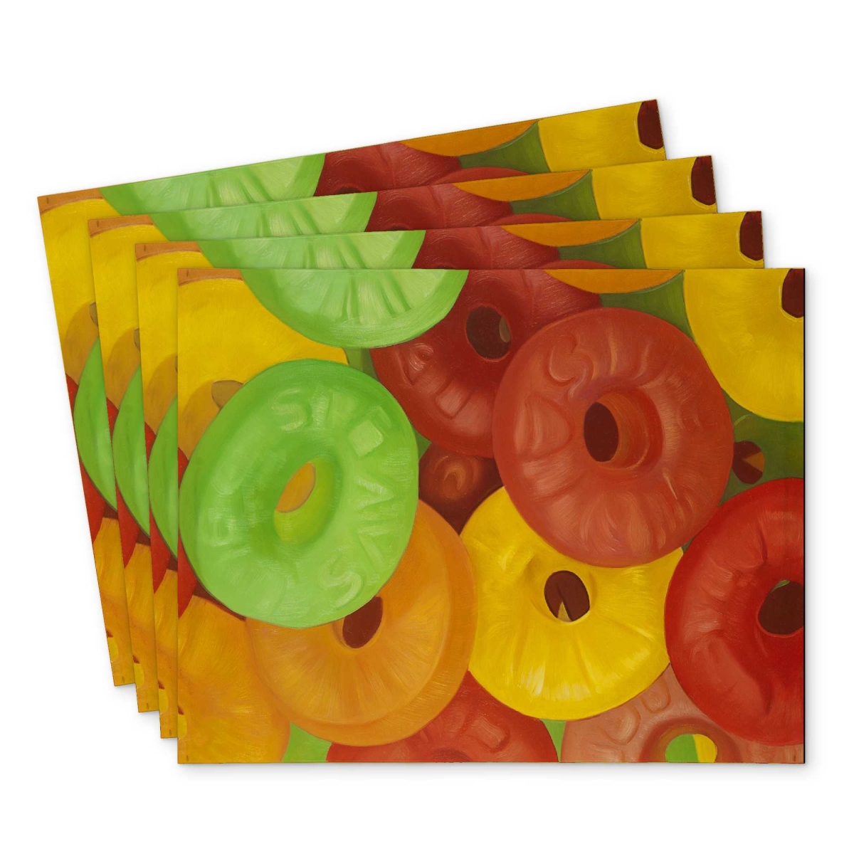 Picture of Begin Home Decor C4PP1418U2H8OO 14 x 18 in. Colorful Jujubes Polyester Placemat - Home Decor Accent - Set of 4