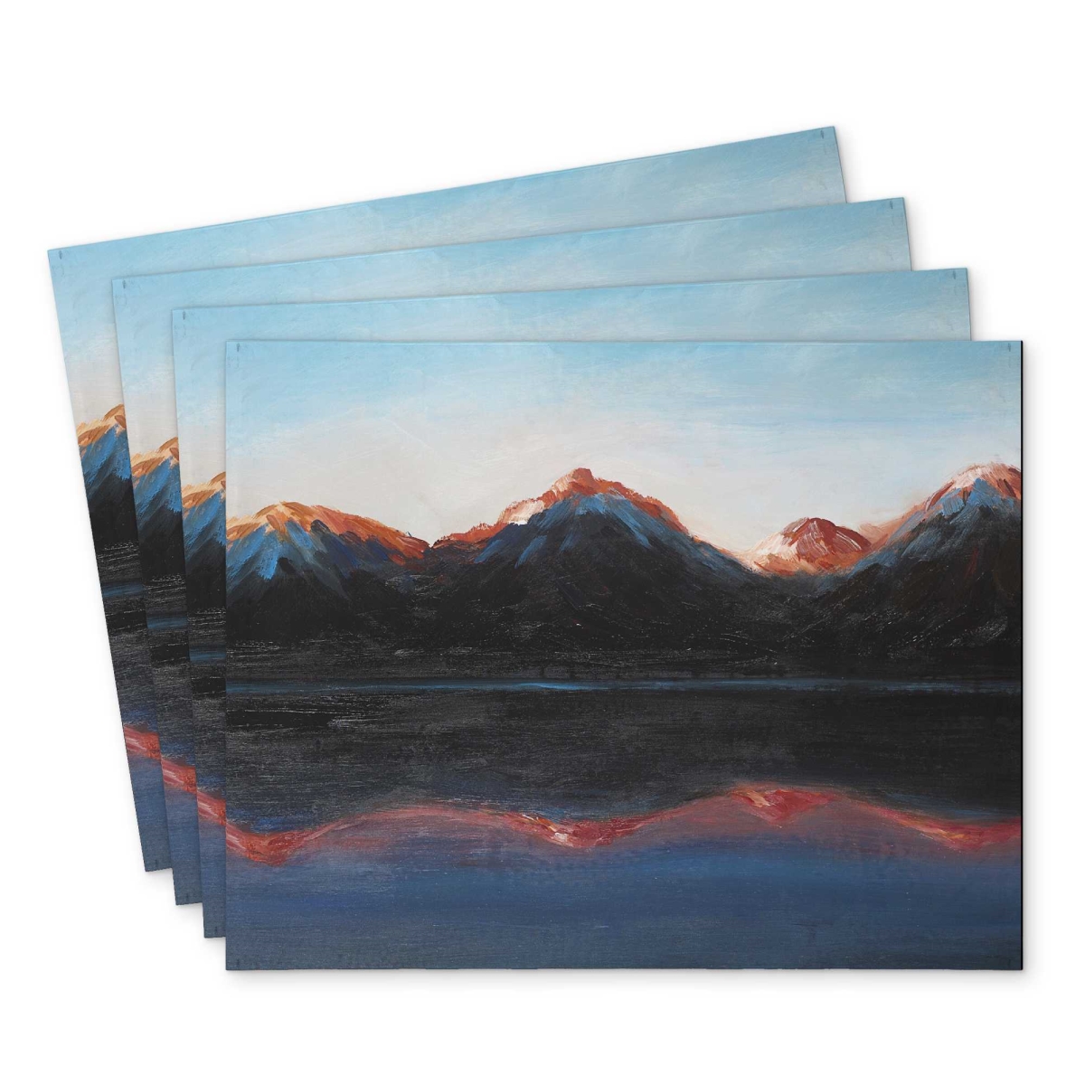 Picture of Begin Home Decor C4PP1418VOK7LR 14 x 18 in. Mountains Landscape Polyester Placemat for Home Decor - Set of 4