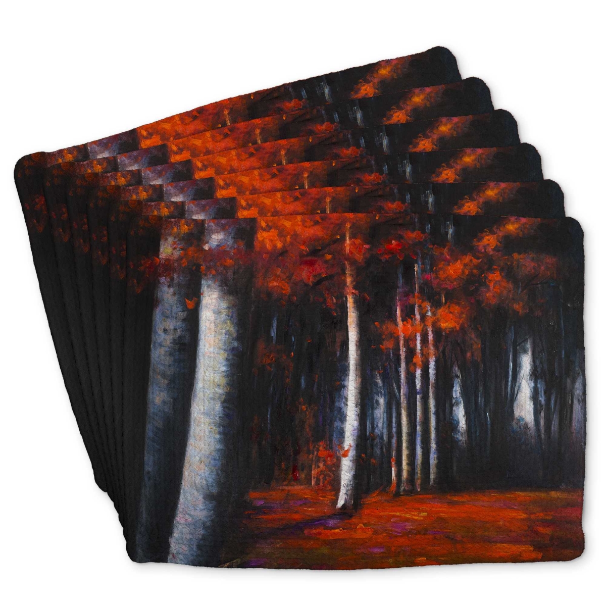 Picture of Begin Home Decor C6BP14181OBJKE 14 x 18 in. Mysterious Forest Braided Polyester Placemat - Home Decor - Set of 6