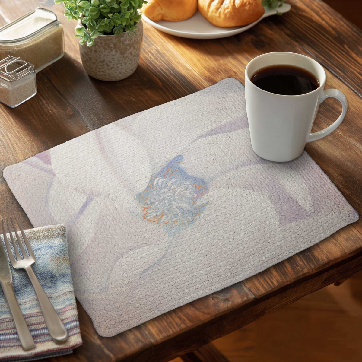 Picture of Begin Home Decor C6BP14189MICLR 14 x 18 in. Delicacy Braided Polyester Placemat - Stylish Home Decor - Set of 6