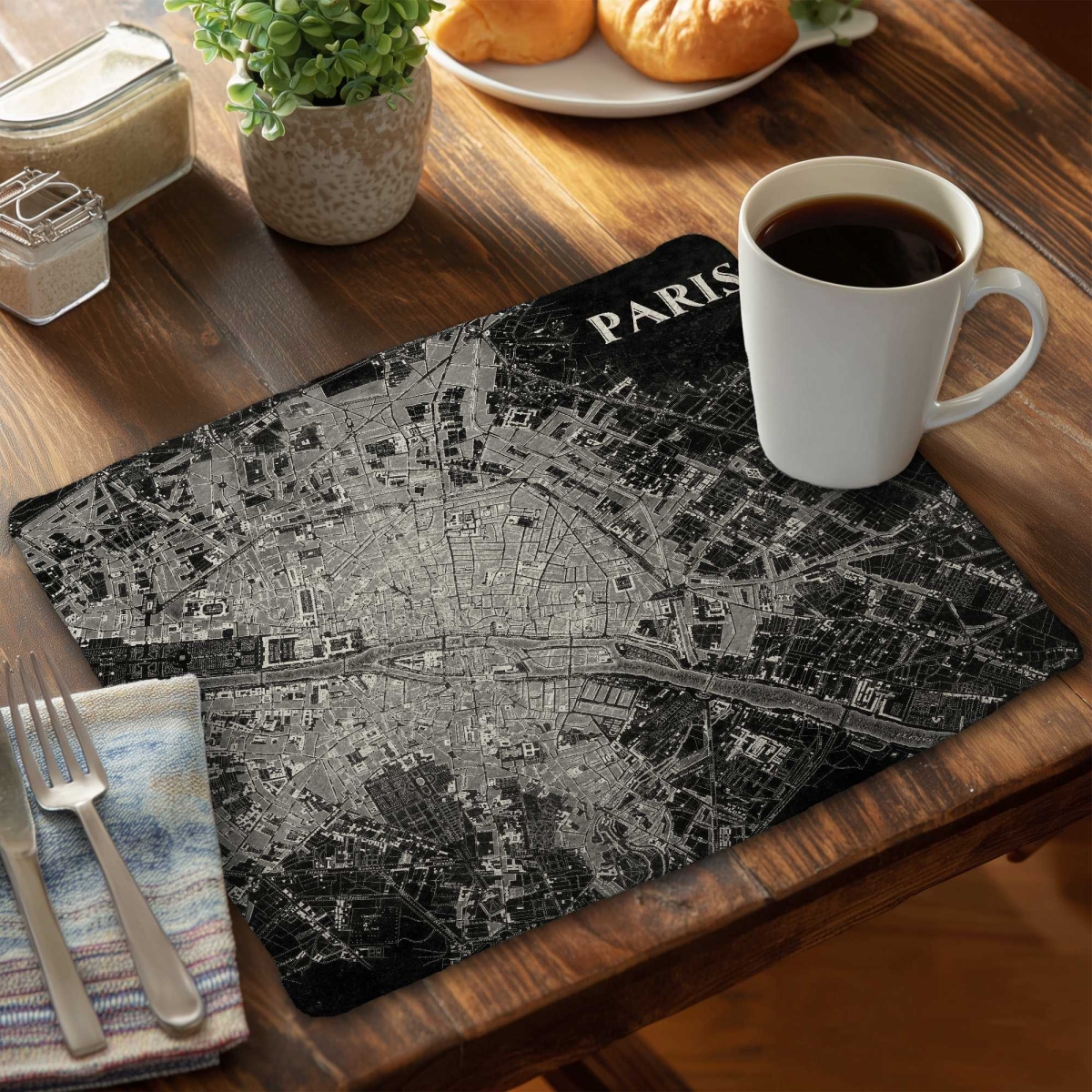 Picture of Begin Home Decor C6BP1418ESZ9S2 14 x 18 in. Airplane Satellite View - Braided Polyester Placemats - Set of 6