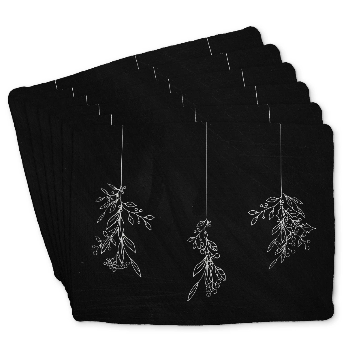 Picture of Begin Home Decor C6BP1418INYPK5 14 x 18 in. Mistletoe Braided Polyester Placemats - Stylish - Set of 6