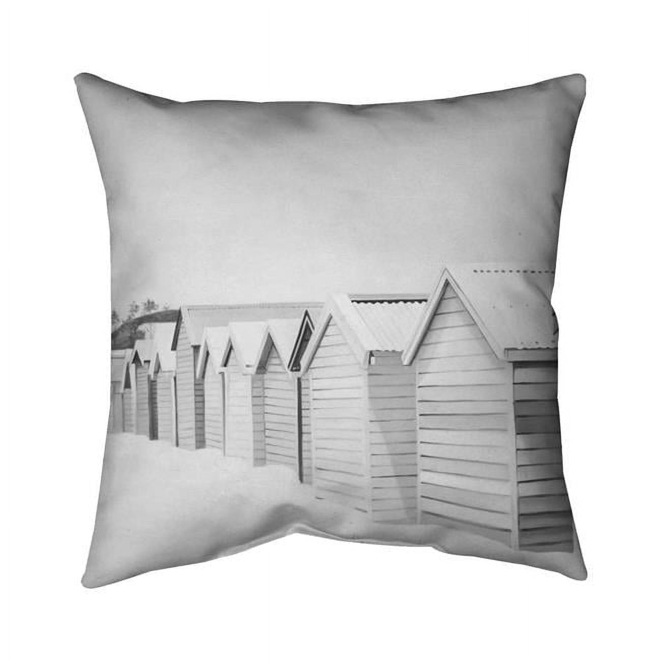 18 x 18 in. Beach Cabins-Double Sided Print Outdoor Pillow Cover