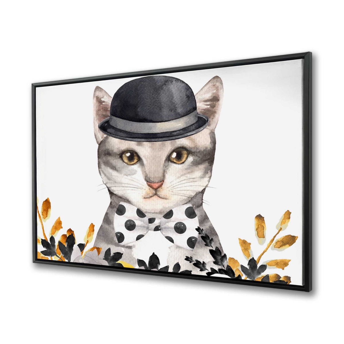 C1FC3648KYB3EF 36 x 48 in. Chic Cat - Bedroom Illustrative Framed Canvas for Home Decor