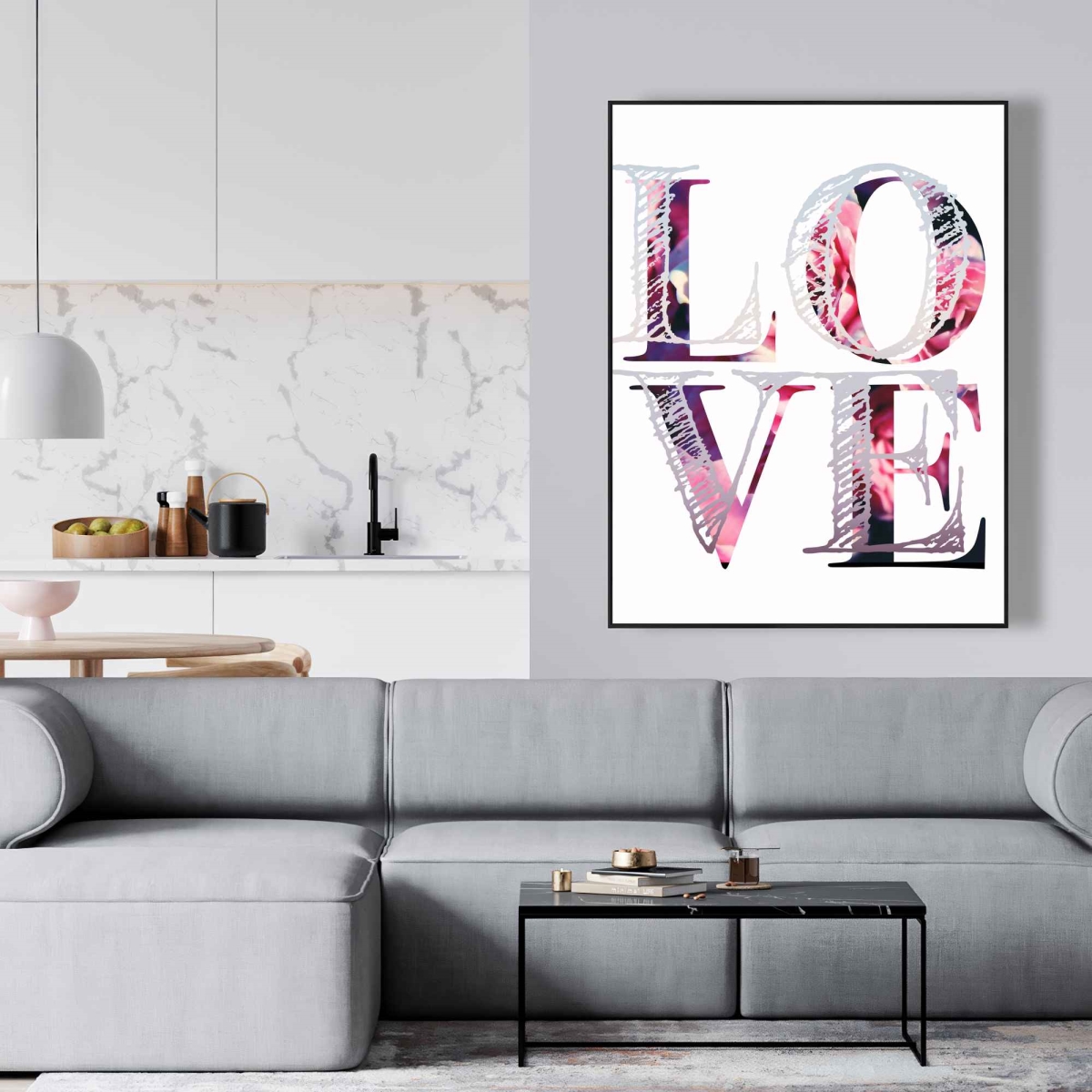 C1FC3648PHWFCF 36 x 48 in. Love Bloom - Purple Framed Canvas for Bedroom Decor