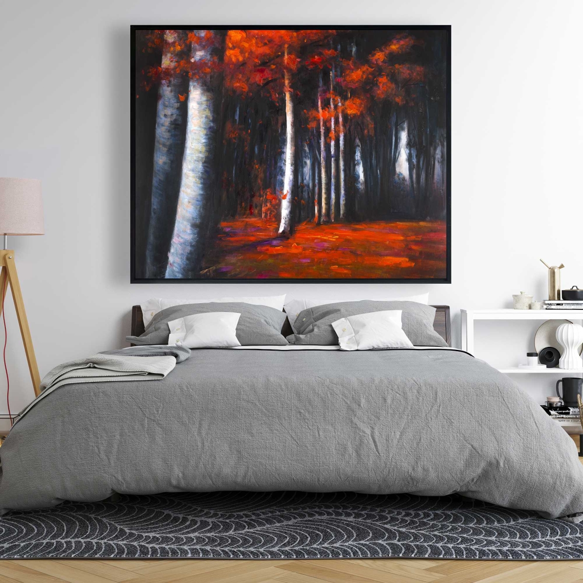 C1FC48609R3JIQ 48 x 60 in. Mysterious Forest - Seasons Gray Framed Canvas