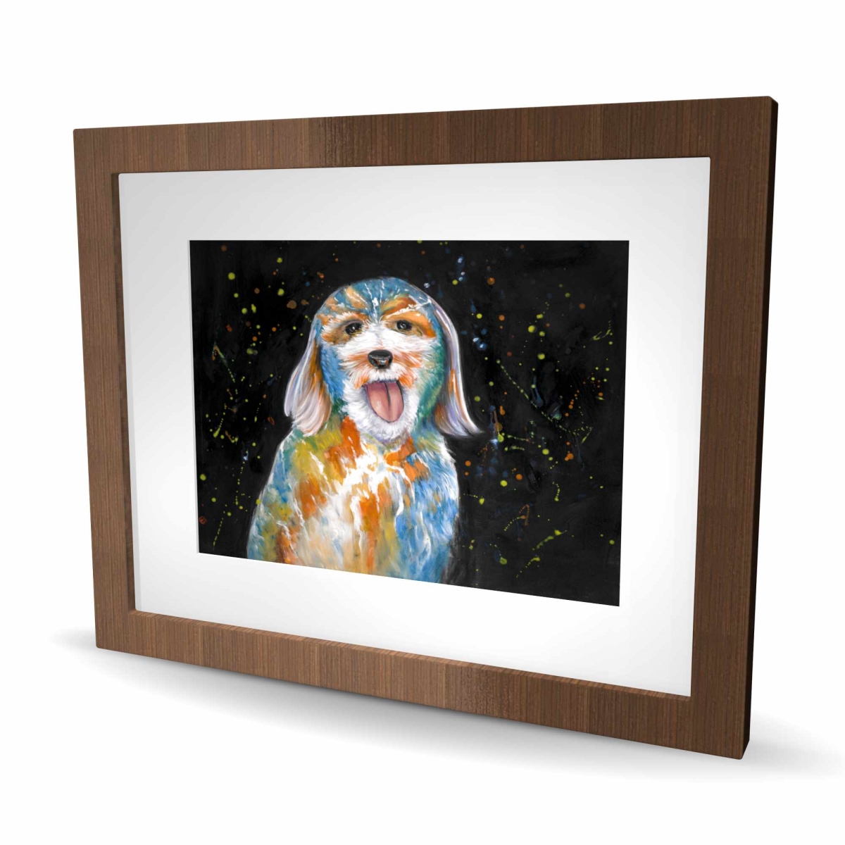 C1FM16203HQ8FV Abstract Labradoodle - Framed Matted Print Wall Art for Home Decor - 16 x 20 in.