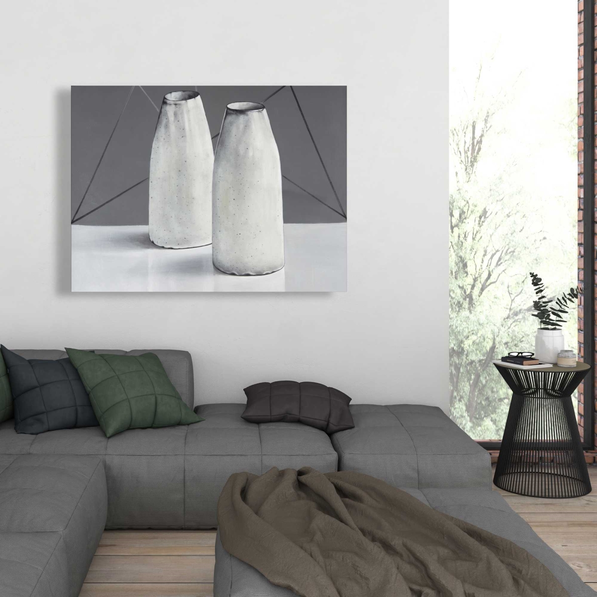 C1RC3648HVHS2R 36 x 48 in. Vases - Office Object Canvas for Elegant Home Decor