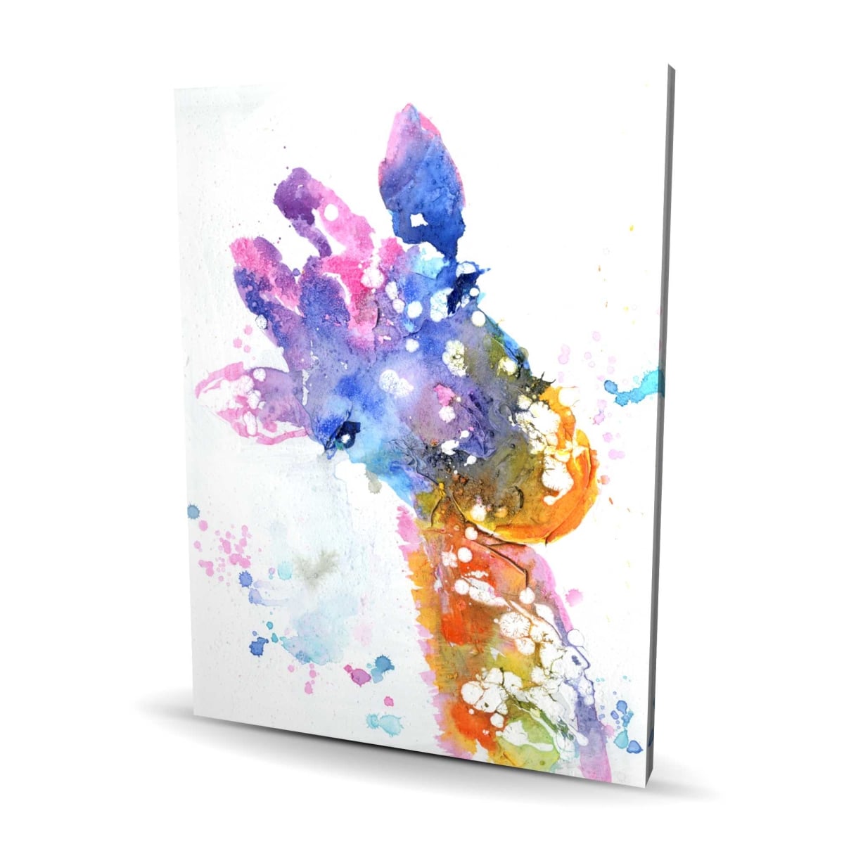 C1RC3648KLGDL3 36 x 48 in. Abstract Giraffe with Color Splash - Orange Canvas Decor