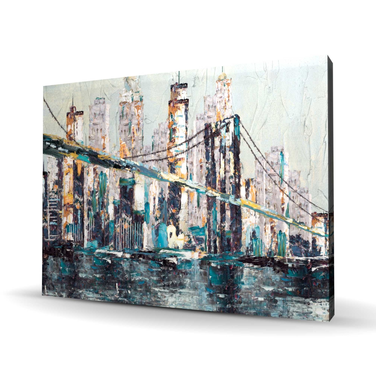 C1RC3648ONTBX3 36 x 48 in. Abstract & Texturized Bridge - Cities Gray Canvas Art