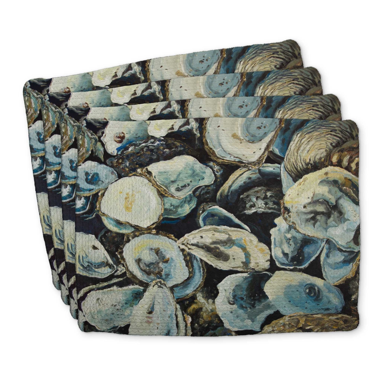 Picture of Begin Home Decor C4BP1418DJEACN 14 x 18 in. Oyster Shells Braided Polyester Placemat - Decor Essentials - Set of 4