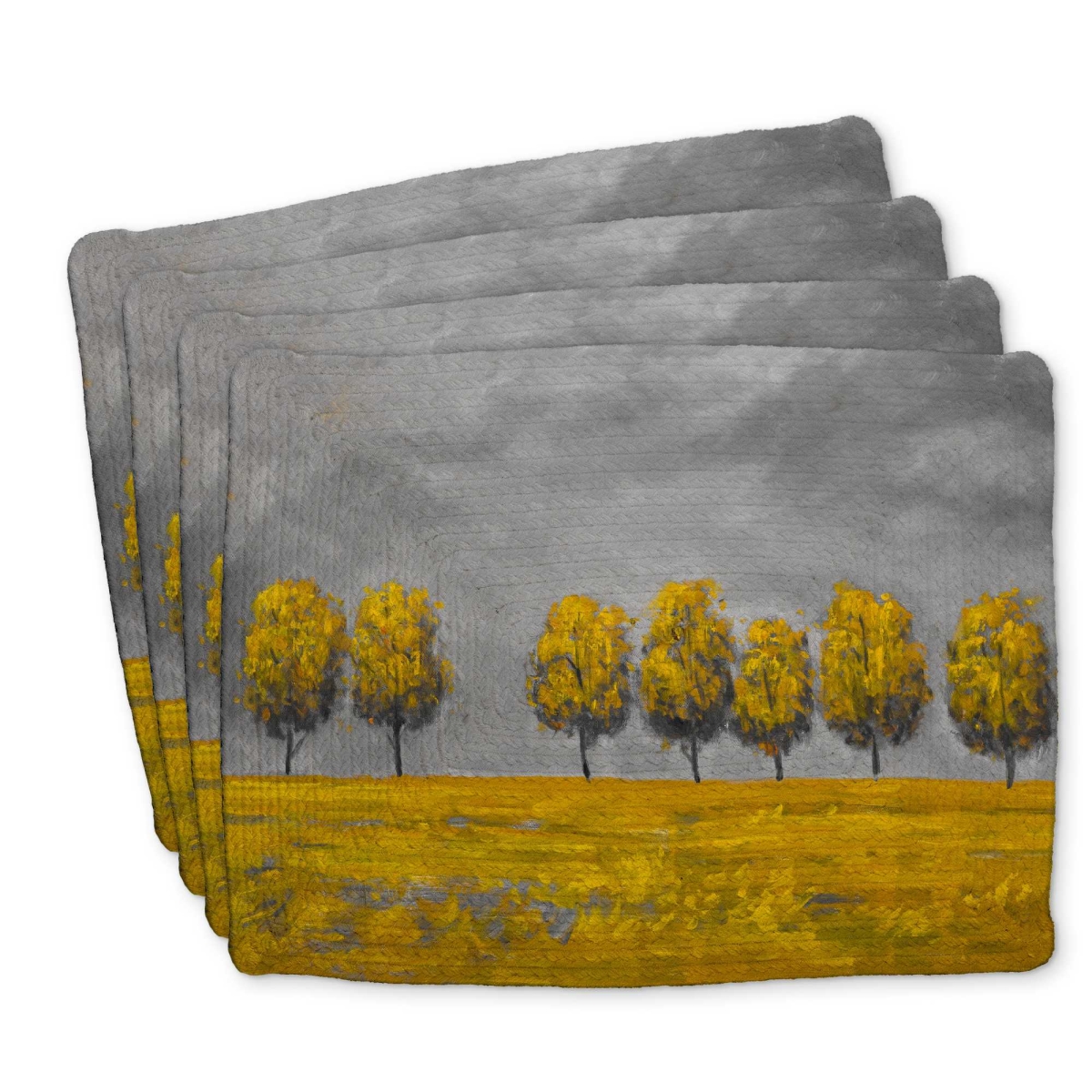Picture of Begin Home Decor C4BP1418F1KD41 14 x 18 in. Trees in A Field Braided Polyester Placemat for Home Decor - Set of 4