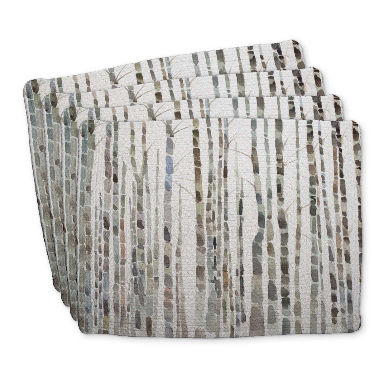 Picture of Begin Home Decor C4BP1418PNIZ7J 14 x 18 in. Birch Trees Forest Braided Polyester Placemat - Home Decor - Set of 4