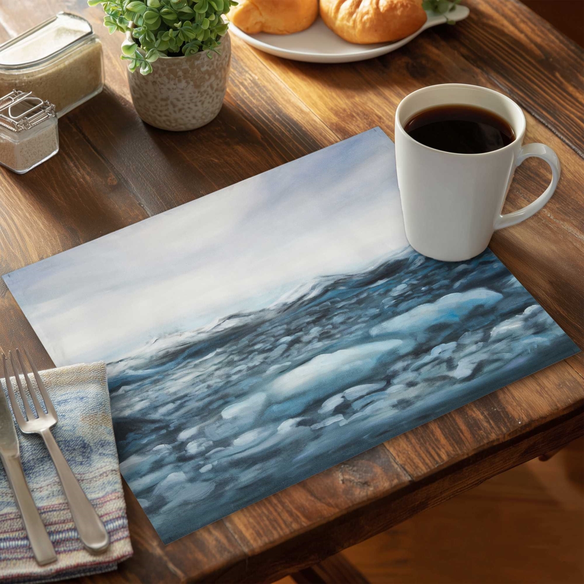 Picture of Begin Home Decor C4PP14181KKV8B 14 x 18 in. Glaciers in Iceland Polyester Placemat - Home Decor Accent - Set of 4