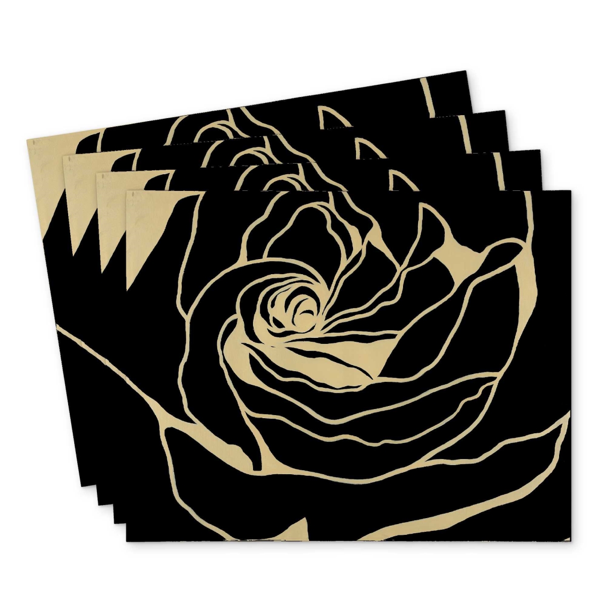 Picture of Begin Home Decor C4PP1418D3MUN0 14 x 18 in. Silhouette of a Rose - Polyester Placemat for Home Decor - Set of 4
