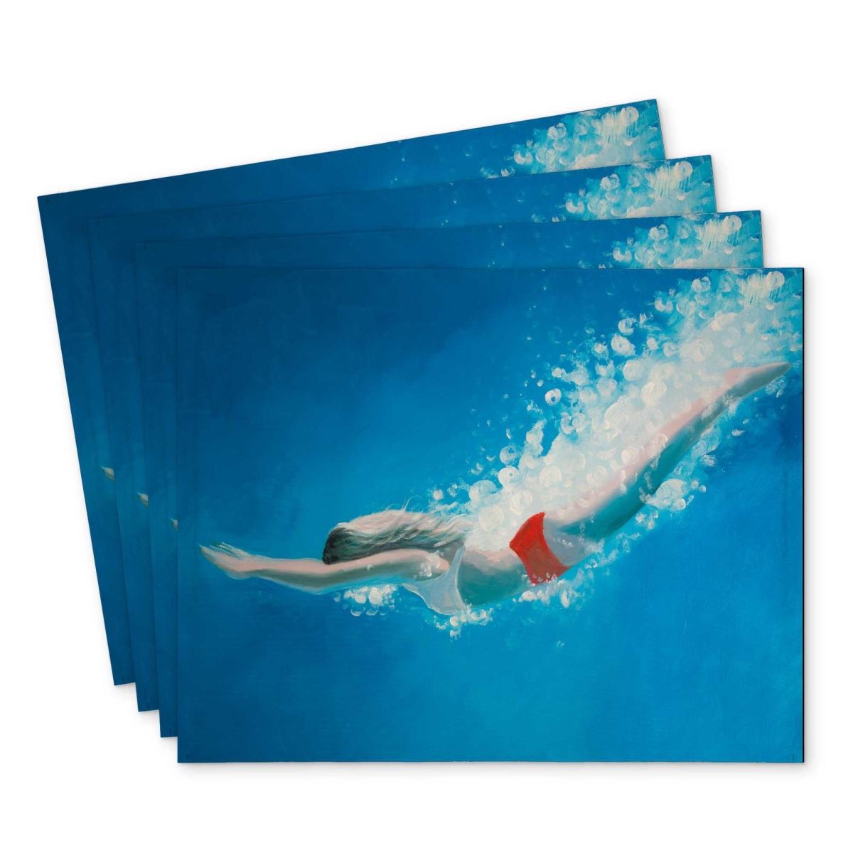 Picture of Begin Home Decor C4PP1418I8ES03 14 x 18 in. Diving Jump Polyester Placemat for Stylish Home Decor - Set of 4