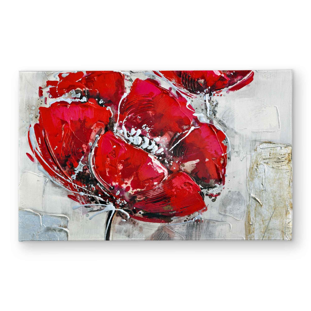 CODM2134KIOB9L 21 x 34 in. Abstract Texturized Red Flowers Door Mat - Botanical Decor