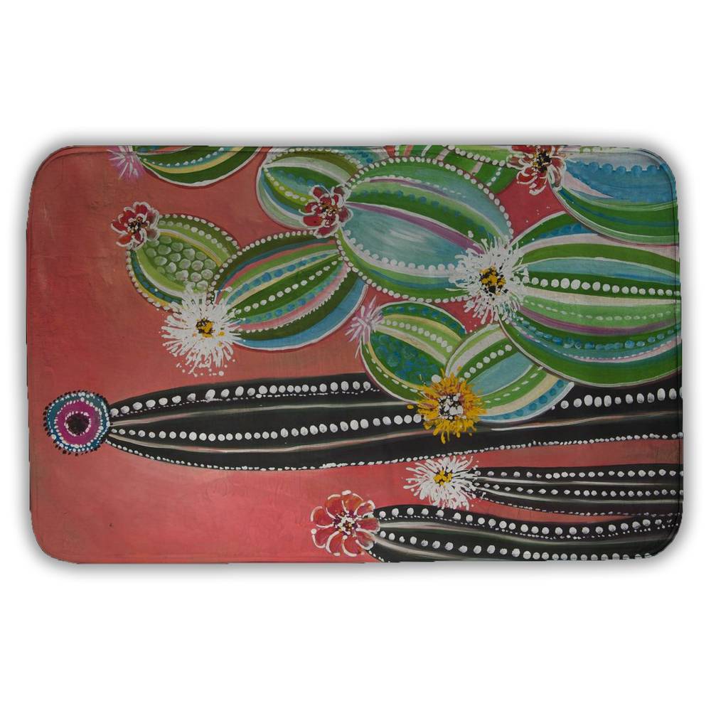 5930-3421-FL365 21 x 34 in. Rainbow Cactus - Cactus Office Bath Mat for Home Decor